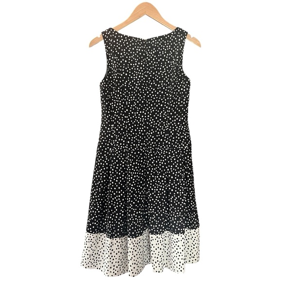 Ralph Lauren Black Polka Dot Bolorblock Fit & Flare Dress Sz 6 - Picture 7 of 9